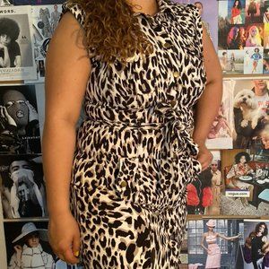 vintage leopard marvin richards dress romper